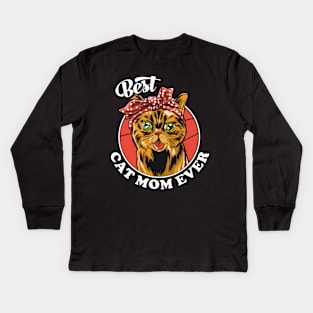 Best Cat Mom Ever Kids Long Sleeve T-Shirt